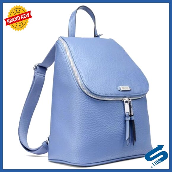 Organizational Vegan Leather Backpack Chic Minimal Business Casual Daypack - Picture 4 of 5